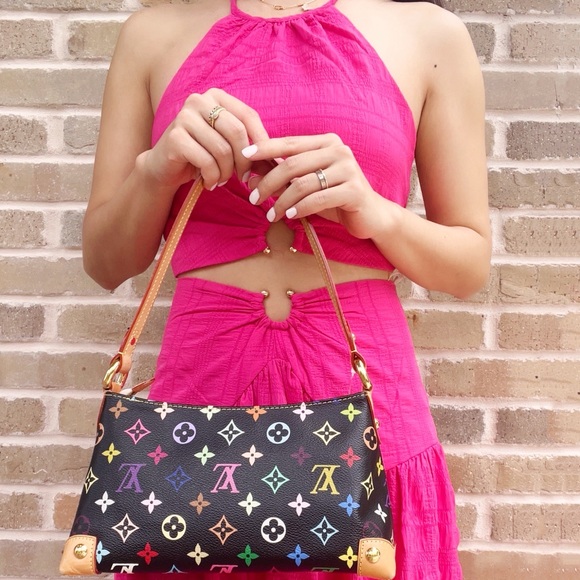 Authentic✅Louis Vuitton Eliza Monogram Multicolor Black Noir M40099 Shoulder Bag - Picture 4 of 12